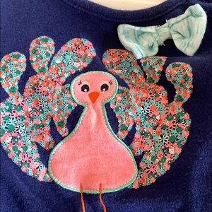 Peacock two piece set. Long sleeved shirt & pants